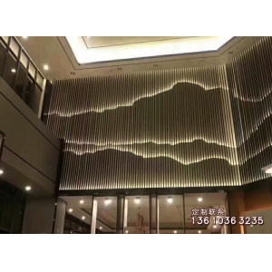 山形背景-铝方通背景墙