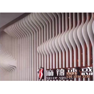 弧形铝方通背景墙